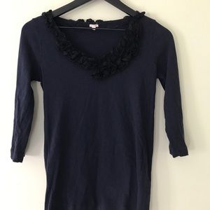 J Crew | Three-Quarter Cotton Embellished Tee